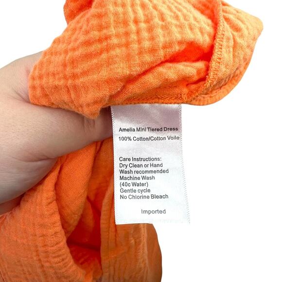 Emilia George Amelia Tiered Minidress Orange Maternity Size‎ Large - Picture 15 of 15